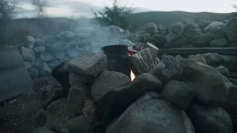Camp fire Stock Footage 203906238