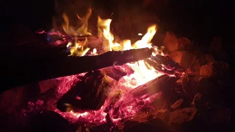 Camp Fire Stock Footage 245138722