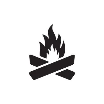 Camp Fire Icon In Flat Style Vector For Apps, UI, Websites. Black Icon Vector Stock Illustration