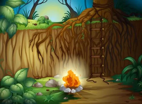 A camp fire Stock Illustration