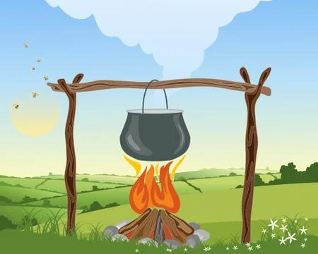 Camp fire Stock Illustration