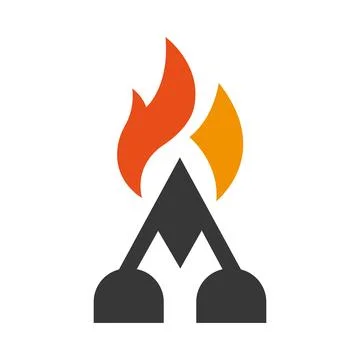 Camp Fire Logo Vector Design Ignite Your Brand Identity 스톡 일러스트