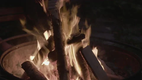 Camp fire at night close up Stock Footage 230991373