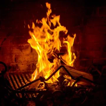 Camp fire in the night Stock Photos