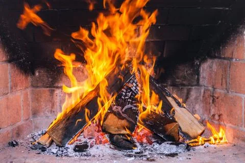 Camp fire in the night Stock Photos