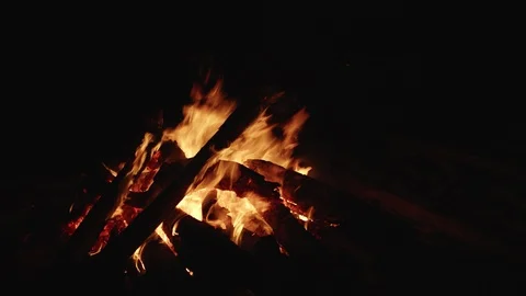 Camp fire on the ocean beach. Stock Footage 91847678