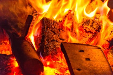 Camp fire at october Stock Photos