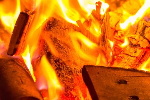 Camp fire at october Stock Photos