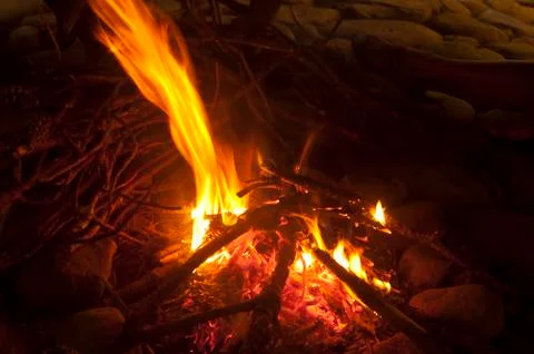 Camp fire Stock Photos