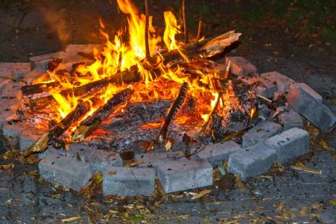 Camp fire Stock Photos