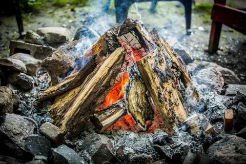 Camp fire Stock Photos