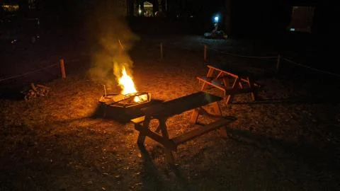 Camp Fire Foto stock