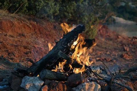 Camp fire Foto stock