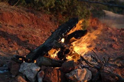 Camp fire Foto stock