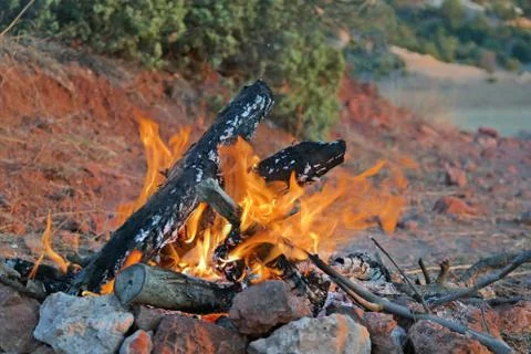 Camp fire Foto stock