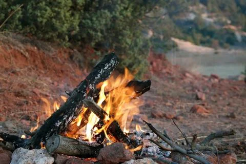 Camp fire Foto stock