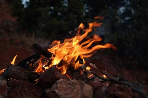 Camp fire Stock Photos
