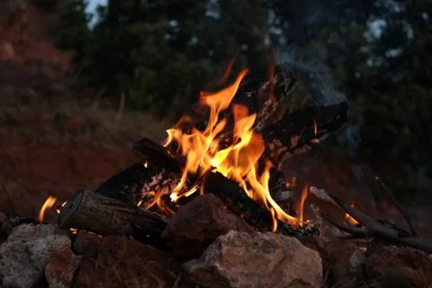 Camp fire Stock Photos