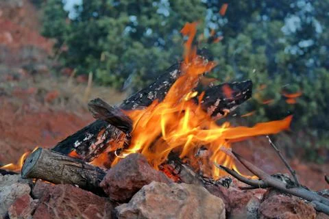 Camp fire Foto stock
