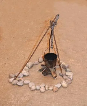 Camp Fire. Stock Photos