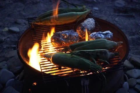 Camp fire Foto stock