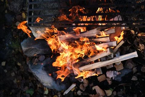 A camp fire Stock Photos