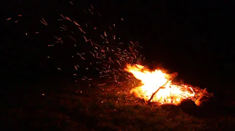Camp Fire in Ring Stock-Footage 23066320
