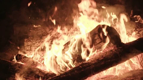 Camp Fire In Slow Motion Stock Footage 70405503