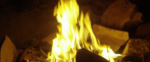 Camp Fire Slow Motion Shot Video stock 60227000