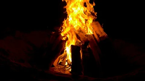 Camp Fire in super slow motion 150fps Stock Footage 94914205