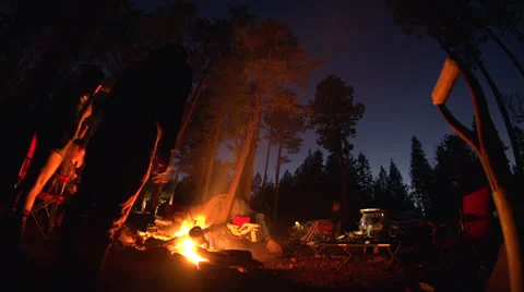 Camp Fire Time Lapse Stock Footage 25061913