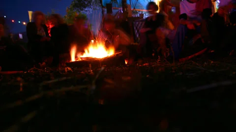 Camp fire time-lapse Stock Footage 37962809