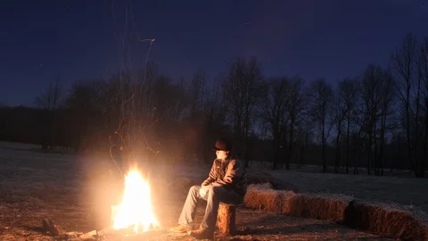 Camp fire timelapse 스톡 동영상 112664504