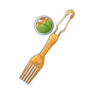 Camp fork illustration Stock Illustration