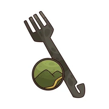Camp fork illustration Stock Illustration