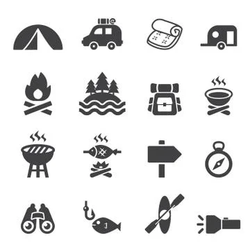 Camp icon set Stock Illustration