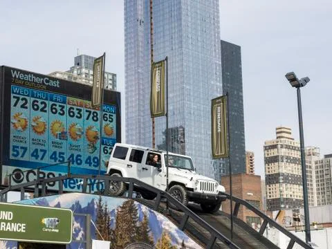 Camp Jeep off-road course at the New York International Auto Show 2017 Stock Photos
