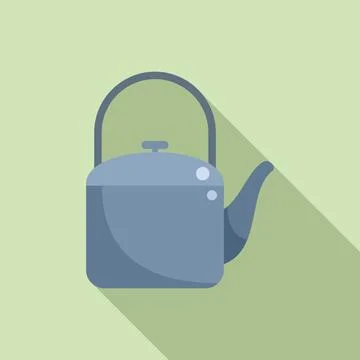 Camp kettle icon flat vector. Travel hiking Stock Illustration