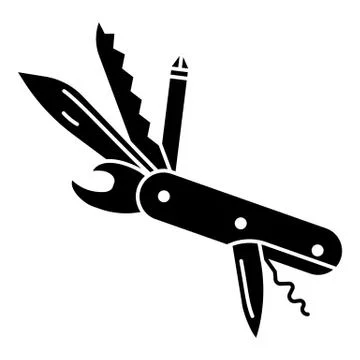 Camp knife icon, simple style Illustrazione stock