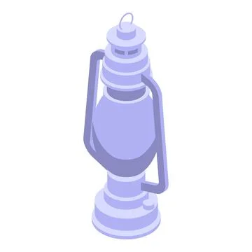 Camp lamp icon isometric vector. Kerosene lantern Stock Illustration