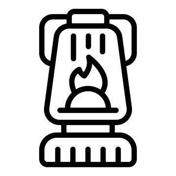 Camp lamp icon outline vector. Water pool Illustrazione stock