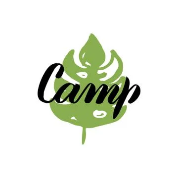Camp Leaf Calligraphy Stock Illustration