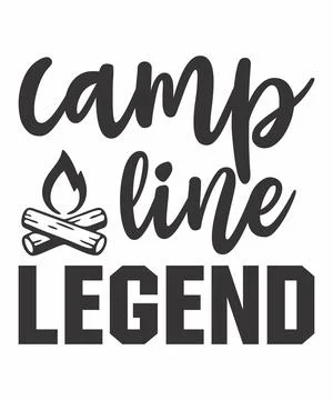 Camp line legend Stock Illustration