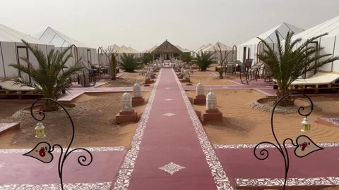 Camp in the Merzouga desert in Morocco Stock Footage 288123765