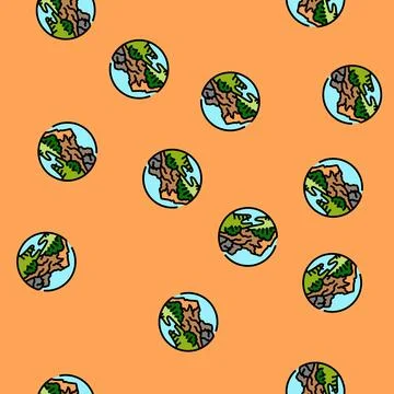 Camp mountain landscape vector seamless pattern Stock Illustration