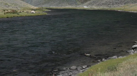 Camp at mountain river 스톡 동영상 878783