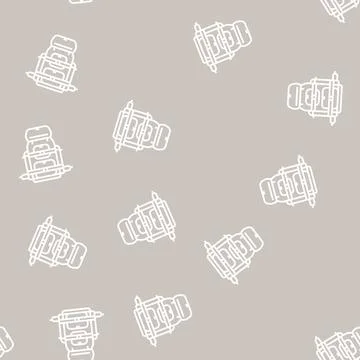 Camp pack line seamless pattern イラスト素材