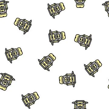 Camp pack vector seamless pattern Stock Illustration