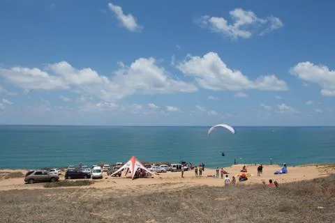 A camp of Para-gliders. 写真素材