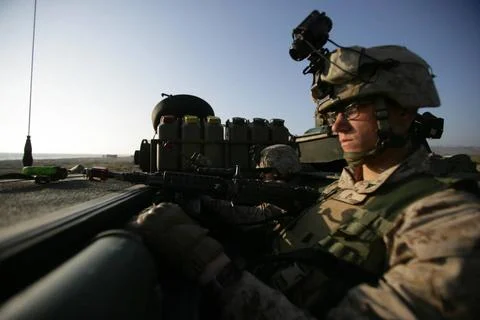 CAMP PENDLETON, Calif. - Lance Cpl. Jonluke Bateman, a rifleman with 1st P... Stock Photos